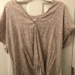 Animal printed deep v blouse